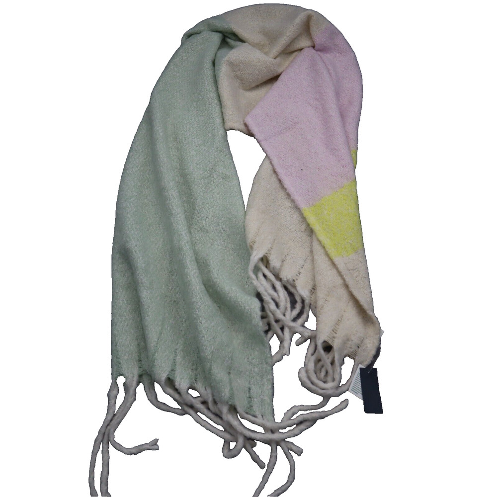 Studio Select Scarf Shawl Womans One Size Color Block Fringed New
